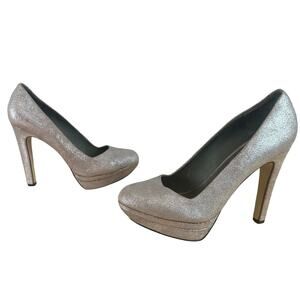 DIESEL Womens High Heels Sparkle Metallic Pink Slip On Career Pump Shoes US 7 38